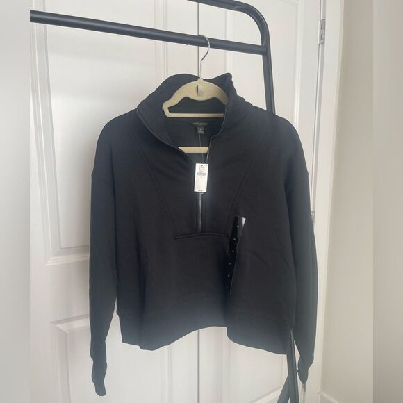 Banana Republic Factory Tops - Banana Republic Factory Black Boxy Polo Sweatshirt